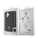 Case Guess GUHCP16SP4TDSCPK Apple iPhone 16 hardcase Leather Metal Logo Strass Crossbody black