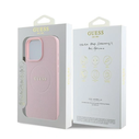 Case Guess GUHMP15XPGHSMMP Apple iPhone 15 Pro Max hardcase Grained Ring MagSafe pink