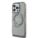 Case Guess GUHMP16LHFWFCK Apple iPhone 16 Pro hardcase IML Flowers Wreath MagSafe black