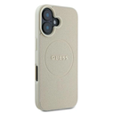 Case Guess GUHMP16SPGHSMME Apple iPhone 16 hardcase Grained Ring MagSafe beige
