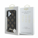 Case Guess GUHMP16SPGPYSK Apple iPhone 16 hardcase Peony Script MagSafe black