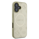 Case Guess GUHMP16SPSAPSMED Apple iPhone 16 hardcase Saffiano Peony Classic Logo MagSafe gold