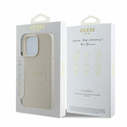 Case Guess GUHMP16XPGHSMME Apple iPhone 16 Pro Max hardcase Grained Ring MagSafe beige