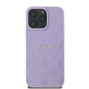 Case Guess GUHMP16XPSAPSMEU Apple iPhone 16 Pro Max hardcase Saffiano Peony Classic Logo MagSafe purple