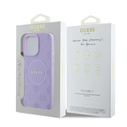 Case Guess GUHMP16XPSAPSMEU Apple iPhone 16 Pro Max hardcase Saffiano Peony Classic Logo MagSafe purple