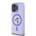 Case Karl Lagerfeld KLHMP15LSCMKCRHU Apple iPhone 15 Pro hardcase Silicone Karl&Choupette Heads Ring MagSafe purple