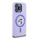 Case Karl Lagerfeld KLHMP15LSCMKCRHU Apple iPhone 15 Pro hardcase Silicone Karl&Choupette Heads Ring MagSafe purple
