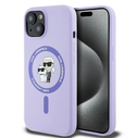 Case Karl Lagerfeld KLHMP15SSCMKCRHU Apple iPhone 15 hardcase Silicone Karl&Choupette Heads Ring MagSafe purple