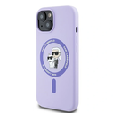 Case Karl Lagerfeld KLHMP15SSCMKCRHU Apple iPhone 15 hardcase Silicone Karl&Choupette Heads Ring MagSafe purple