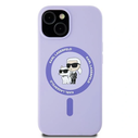 Case Karl Lagerfeld KLHMP15SSCMKCRHU Apple iPhone 15 hardcase Silicone Karl&Choupette Heads Ring MagSafe purple