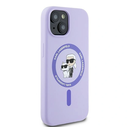 Case Karl Lagerfeld KLHMP15SSCMKCRHU Apple iPhone 15 hardcase Silicone Karl&Choupette Heads Ring MagSafe purple