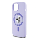 Case Karl Lagerfeld KLHMP15SSCMKCRHU Apple iPhone 15 hardcase Silicone Karl&Choupette Heads Ring MagSafe purple