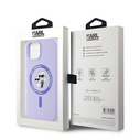 Case Karl Lagerfeld KLHMP15SSCMKCRHU Apple iPhone 15 hardcase Silicone Karl&Choupette Heads Ring MagSafe purple