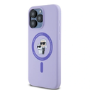 Case Karl Lagerfeld KLHMP15XSCMKCRHU Apple iPhone 15 Pro Max hardcase Silicone Karl&Choupette Heads Ring MagSafe purple