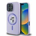 Case Karl Lagerfeld KLHMP16LSCMKCRHU Apple iPhone 16 Pro hardcase Silicone Karl&Choupette Heads Ring MagSafe purple
