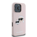 Case Karl Lagerfeld KLHMP16LSKCHPPLP Apple iPhone 16 Pro hardcase Silicone Double Heads Print MagSafe pink