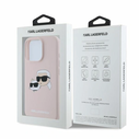 Case Karl Lagerfeld KLHMP16LSKCHPPLP Apple iPhone 16 Pro hardcase Silicone Double Heads Print MagSafe pink