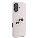 Case Karl Lagerfeld KLHMP16MSKCHPPLP Apple iPhone 16 Plus hardcase Silicone Double Heads Print MagSafe pink