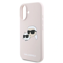 Case Karl Lagerfeld KLHMP16MSKCHPPLP Apple iPhone 16 Plus hardcase Silicone Double Heads Print MagSafe pink