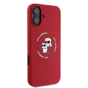 Case Karl Lagerfeld KLHMP16SSCMKCRHR Apple iPhone 16 hardcase Silicone Karl&Choupette Heads Ring MagSafe red