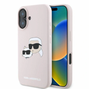 Case Karl Lagerfeld KLHMP16SSKCHPPLP Apple iPhone 16 hardcase Silicone Double Heads Print MagSafe pink