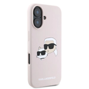 Case Karl Lagerfeld KLHMP16SSKCHPPLP Apple iPhone 16 hardcase Silicone Double Heads Print MagSafe pink