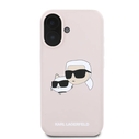 Case Karl Lagerfeld KLHMP16SSKCHPPLP Apple iPhone 16 hardcase Silicone Double Heads Print MagSafe pink