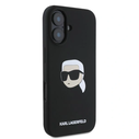 Case Karl Lagerfeld KLHMP16SSKHPPLK Apple iPhone 16 hardcase Silicone Karl Head Print MagSafe black