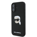 Case Karl Lagerfeld KLHMP16SSKHPPLK Apple iPhone 16 hardcase Silicone Karl Head Print MagSafe black