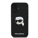 Case Karl Lagerfeld KLHMP16SSKHPPLK Apple iPhone 16 hardcase Silicone Karl Head Print MagSafe black