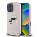 Case Karl Lagerfeld KLHMP16XSKCHPPLP Apple iPhone 16 Pro Max hardcase Silicone Double Heads Print MagSafe pink