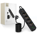 Tech-Protect PCL4X3 Power Socket Long 2xUSB-A, USB-C, 4xAC 200cm Black