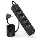 Tech-Protect PCL4X3 Power Socket Long 2xUSB-A, USB-C, 4xAC 200cm Black