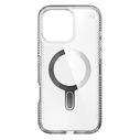 Speck Presidio Perfect-Clear Grip ClickLock & MagSafe Apple iPhone 16 Pro Max (Clear / Chrome Finish / Serene Silver)