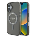 Guess GUHMP16SHFGEREK Apple iPhone 16 hardcase IML Glitter Circle MagSafe black