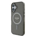Guess GUHMP16SHFGEREK Apple iPhone 16 hardcase IML Glitter Circle MagSafe black