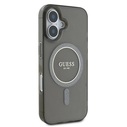 Guess GUHMP16SHFGEREK Apple iPhone 16 hardcase IML Glitter Circle MagSafe black