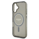 Guess GUHMP16SHFGEREK Apple iPhone 16 hardcase IML Glitter Circle MagSafe black