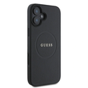 Guess GUHMP16SPGHSMMK Apple iPhone 16 hardcase Grained Gold Ring MagSafe black