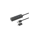 USB Hub Manhattan 3-Port USB 3.0 Typ-C/A combo-+ network adapter