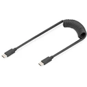 Καλώδιο USB Digitus USB-C->USB-C spiral 1m Black