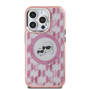 Karl Lagerfeld KLHMP15SHMCKMHP Apple iPhone 15 IML Monogram Karl&Choupette Head MagSafe pink