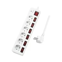 Πολύπριζο Logilink 6-fach,6xCEE 7/3,m. 7switches,white