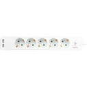 Πολύπριζο Logilink 5-fach, 1,5m 2xUSB 5V/2,1A max.
