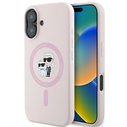 Karl Lagerfeld KLHMP16SSCMKCRHP Apple iPhone 16 hardcase Silicone Karl&Choupette MagSafe pink
