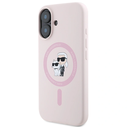 Karl Lagerfeld KLHMP16SSCMKCRHP Apple iPhone 16 hardcase Silicone Karl&Choupette MagSafe pink
