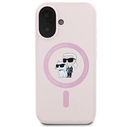 Karl Lagerfeld KLHMP16SSCMKCRHP Apple iPhone 16 hardcase Silicone Karl&Choupette MagSafe pink
