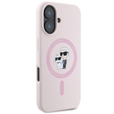 Karl Lagerfeld KLHMP16SSCMKCRHP Apple iPhone 16 hardcase Silicone Karl&Choupette MagSafe pink
