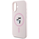 Karl Lagerfeld KLHMP16SSCMKCRHP Apple iPhone 16 hardcase Silicone Karl&Choupette MagSafe pink