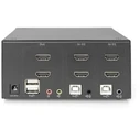 KVM Switch Digitus 2-Port, 4K60Hz, 4xDP in,2xUSB-B,2xAudio